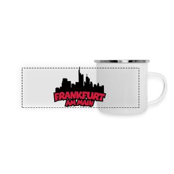Francfort Skyline (Noir / Rouge) - Mug panoramique émaillé - blanc - Devant
