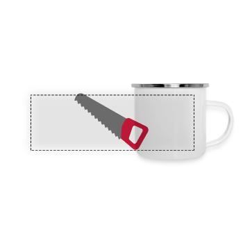 Säge - Panorama Emaille-Tasse - Weiß - Vorne