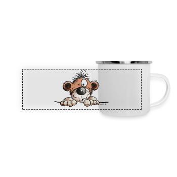 Lustiger Affe - Panorama Emaille-Tasse - Weiß - Vorne
