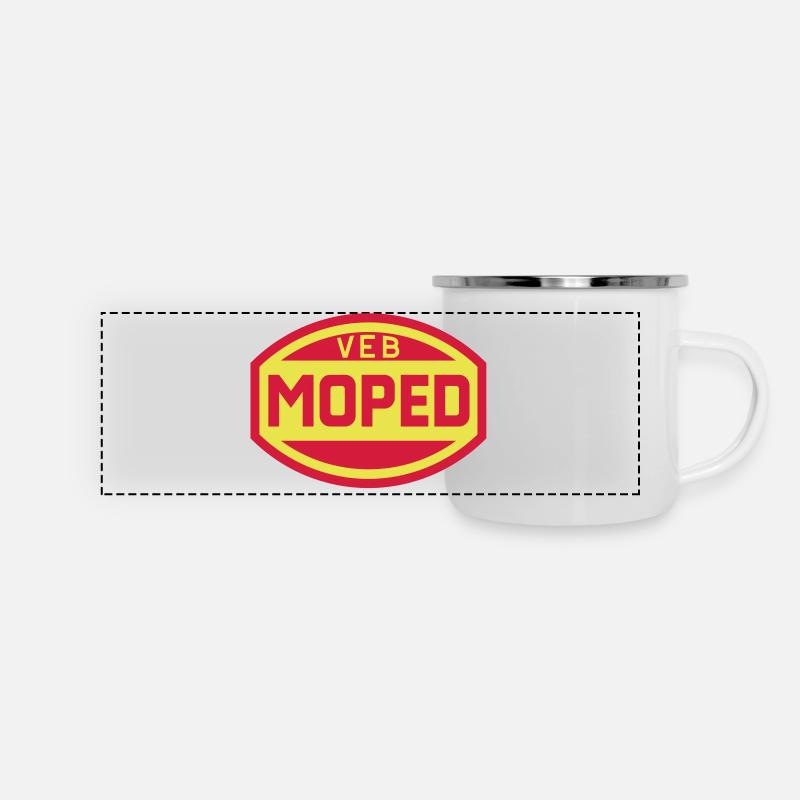 VEB Moped Logo (2c) - Panorama Emaille-Tasse - Weiß