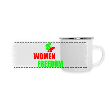 Women life freedom iran - Panorama Emaille-Tasse - Weiß - Vorne
