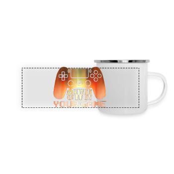 Gamer Game Play Online Computer Gaming Arcade Neon - Panoramic Camper Mug - white - Front
