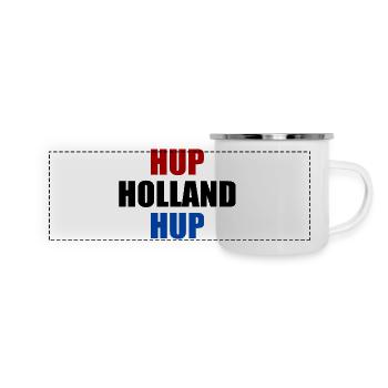 Hup holland hup - Panorama Emaille-Tasse - Weiß - Vorne