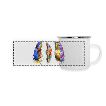 Feder - Panorama Emaille-Tasse - Weiß - Vorne