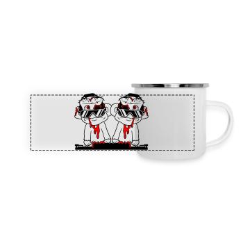 DJ Zombies Friends Team Horror Halloween Mixer - Panoramic Camper Mug - white - Front