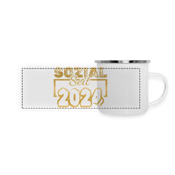 Travailleur social 2024 - Mug panoramique émaillé - blanc - Devant