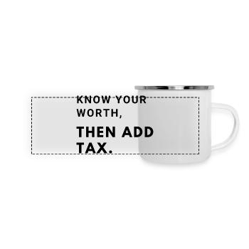 Know your worth, then add tax - Panoramic Camper Mug - white - Front
