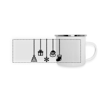 Décoration suspendue Décoration de Noël - Mug panoramique émaillé - blanc - Devant