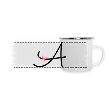 Lettre A Lettre Initiale Papillon - Mug panoramique émaillé - blanc - Devant