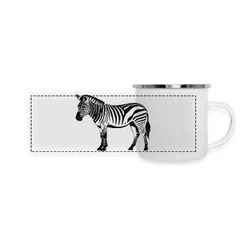 Zebra - Cute Zoo Animal Design - Panorama Emaille-Tasse - Weiß - Vorne