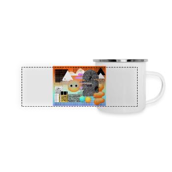 Abstrakte geometrische Mischung für kreative Looks - Panorama Emaille-Tasse - Weiß - Vorne