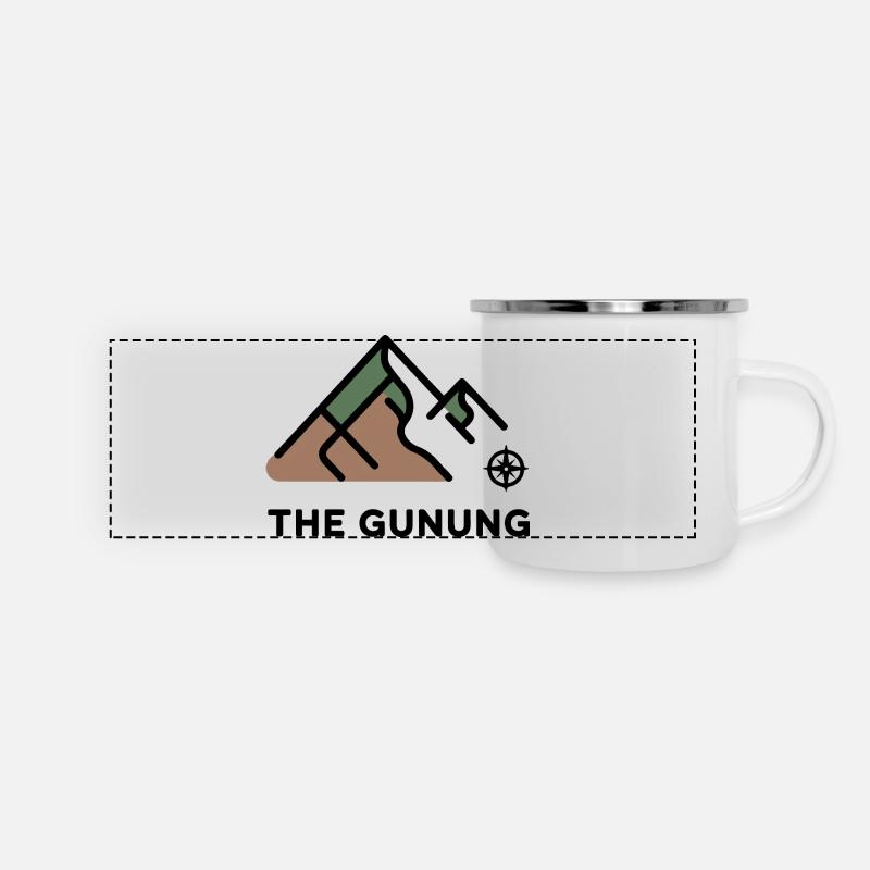 Mountain Peak Abenteuer - Panorama Emaille-Tasse - Weiß