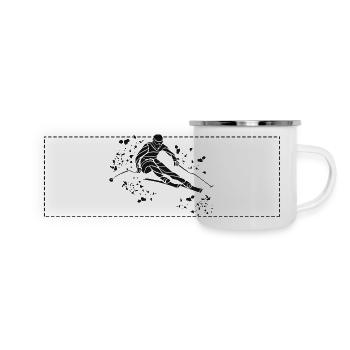 Alpine skiing Winter sports Nordic skiing - Panoramic Camper Mug - white - Front