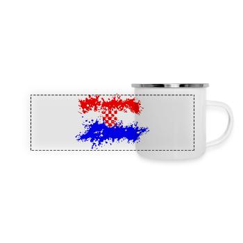 Kroatien Flagge Splash - Panorama Emaille-Tasse - Weiß - Vorne