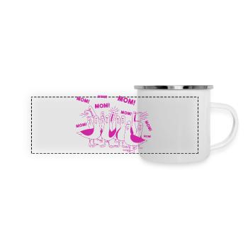 Mouette drôle Maman Maman Vie océanique Oiseau de la fête des mères - Mug panoramique émaillé - blanc - Devant