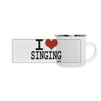 singing - Panorama Emaille-Tasse - Weiß - Vorne