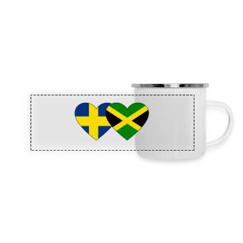Schweden Jamaika Flagge Herz - Panorama Emaille-Tasse - Weiß - Vorne