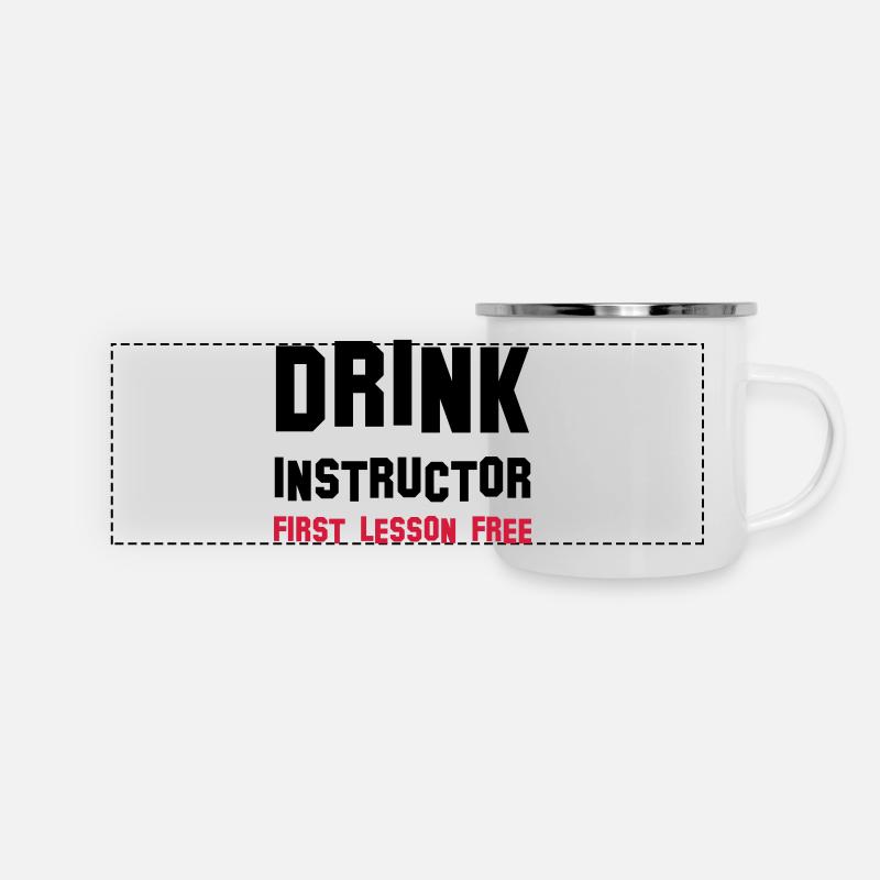 drink instructor - Mug panoramique émaillé - blanc