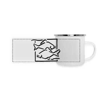 Sternzeichen Fische - Panorama Emaille-Tasse - Weiß - Vorne