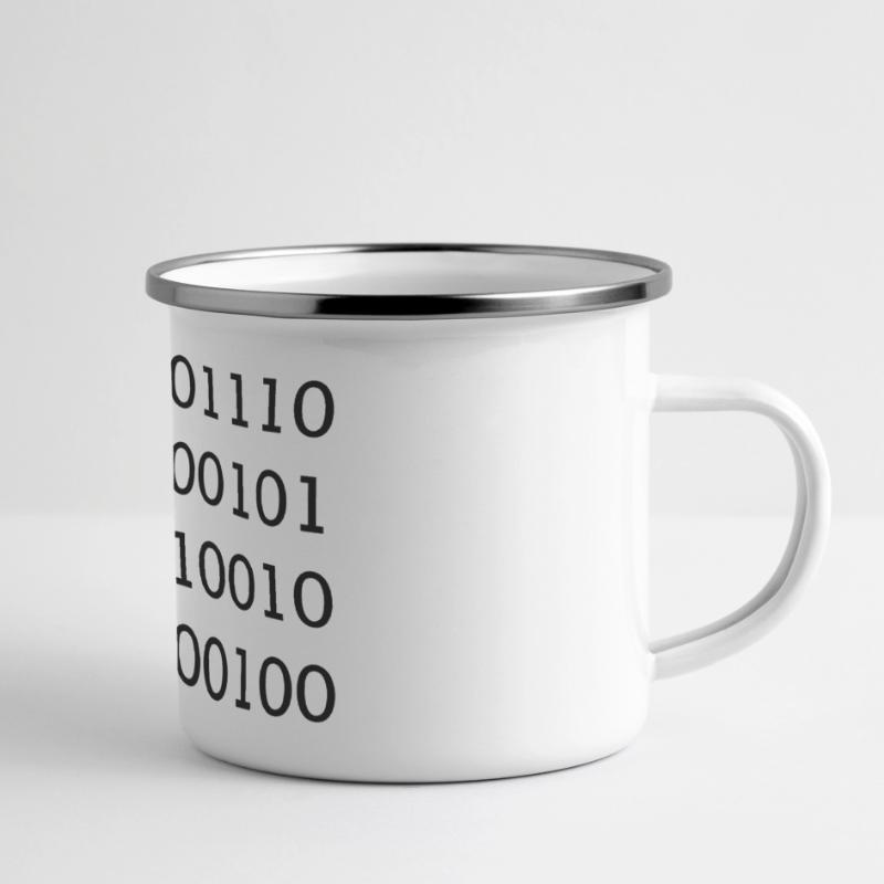 binary nerd Panorama Emaille-Tasse