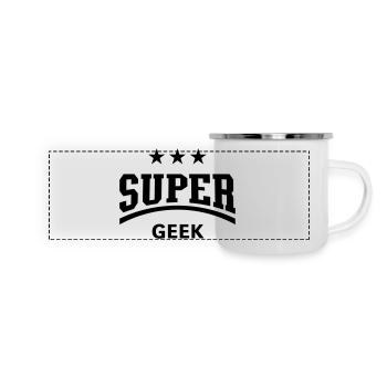 Super Geek - Panorama Emaille-Tasse - Weiß - Vorne