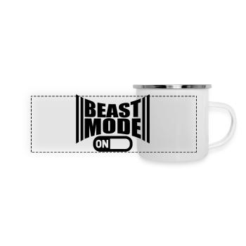 Sur une bête Mode puissance - Mug panoramique émaillé - blanc - Devant