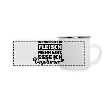 Fleisch - Panorama Emaille-Tasse - Weiß - Vorne