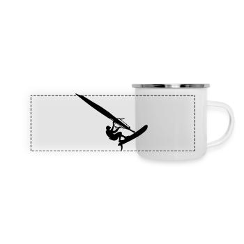 Windsurfer (Vector) - Panorama Emaille-Tasse - Weiß - Vorne
