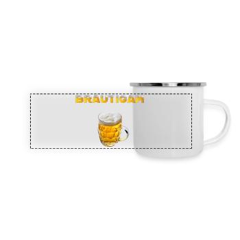 Bräutigam Bierkrug - Panorama Emaille-Tasse - Weiß - Vorne