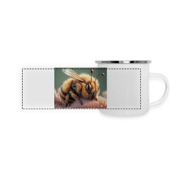 Niedliche Tiere, die Winterschlaf halten – Biene - Panorama Emaille-Tasse - Weiß - Vorne