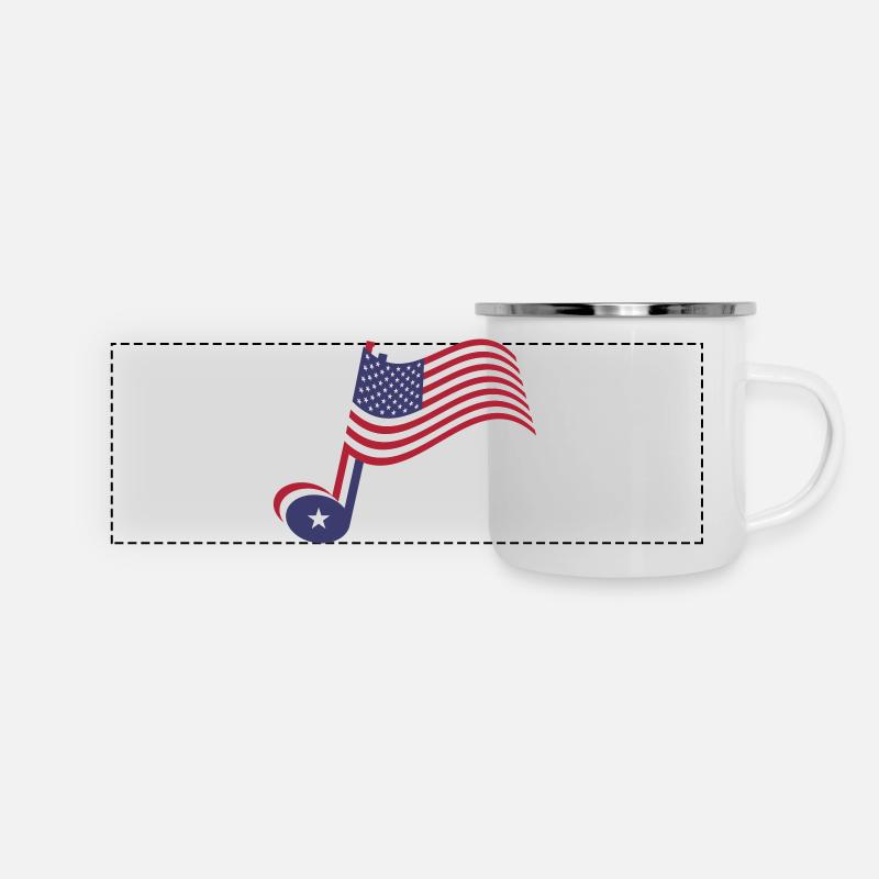 Country Music Nashville. Note and Spangled Banner. - Panoramic Camper Mug - white