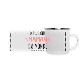 La plus belle du monde cadeau maman - Mug panoramique émaillé - blanc - Devant