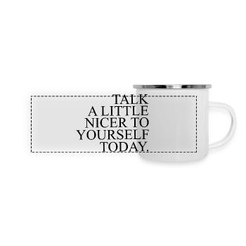 Restez positif - Mug panoramique émaillé - blanc - Devant
