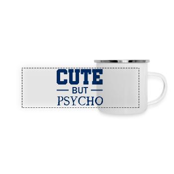 Mignon mais psychopathe - Doux mais fou - Fou - Mug panoramique émaillé - blanc - Devant