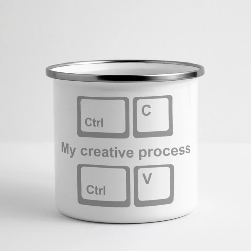 Copy Paste Shirt – Funny Coder & Designer Tee Panorama Emaille-Tasse