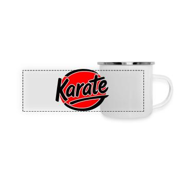 Karate - Panorama Emaille-Tasse - Weiß - Vorne
