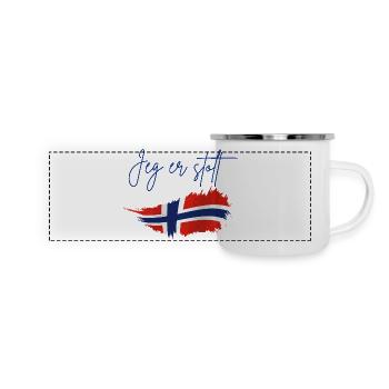 Norway  - Mug panoramique émaillé - blanc - Devant