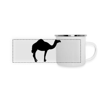 Kamel - Panorama Emaille-Tasse - Weiß - Vorne