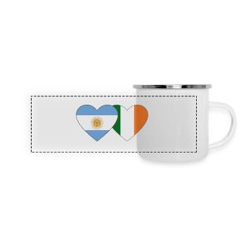 Argentinien Irland Flagge - Panorama Emaille-Tasse - Weiß - Vorne