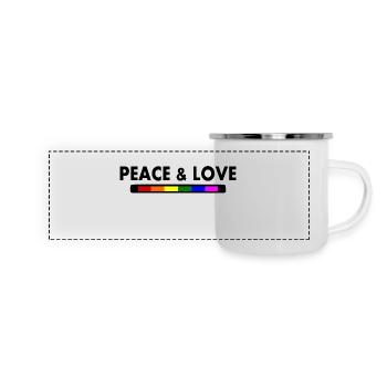 Peace and love - Panoramic Camper Mug - white - Front
