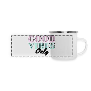 positive Energie - Panorama Emaille-Tasse - Weiß - Vorne