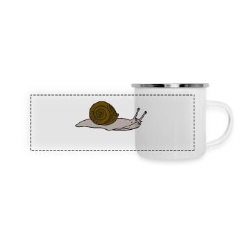Brown snail - Panoramic Camper Mug - white - Front