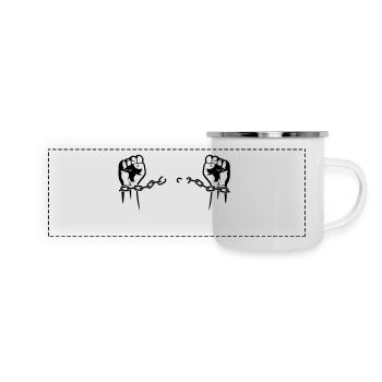 Ein gefangener befreit sich von seinen Ketten - Panorama Emaille-Tasse - Weiß - Vorne