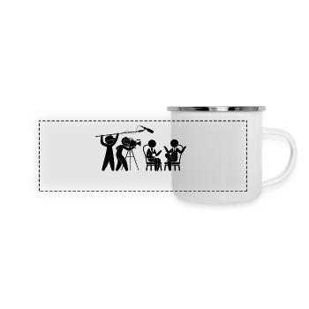 Fernsehen Studio Talkshow - Panorama Emaille-Tasse - Weiß - Vorne