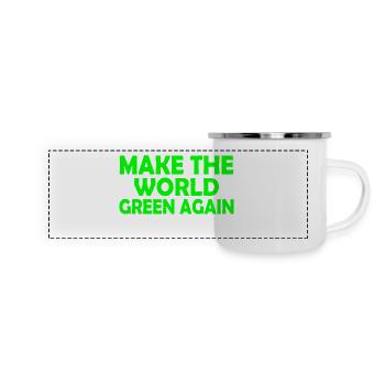 Make the world green again - Mug panoramique émaillé - blanc - Devant