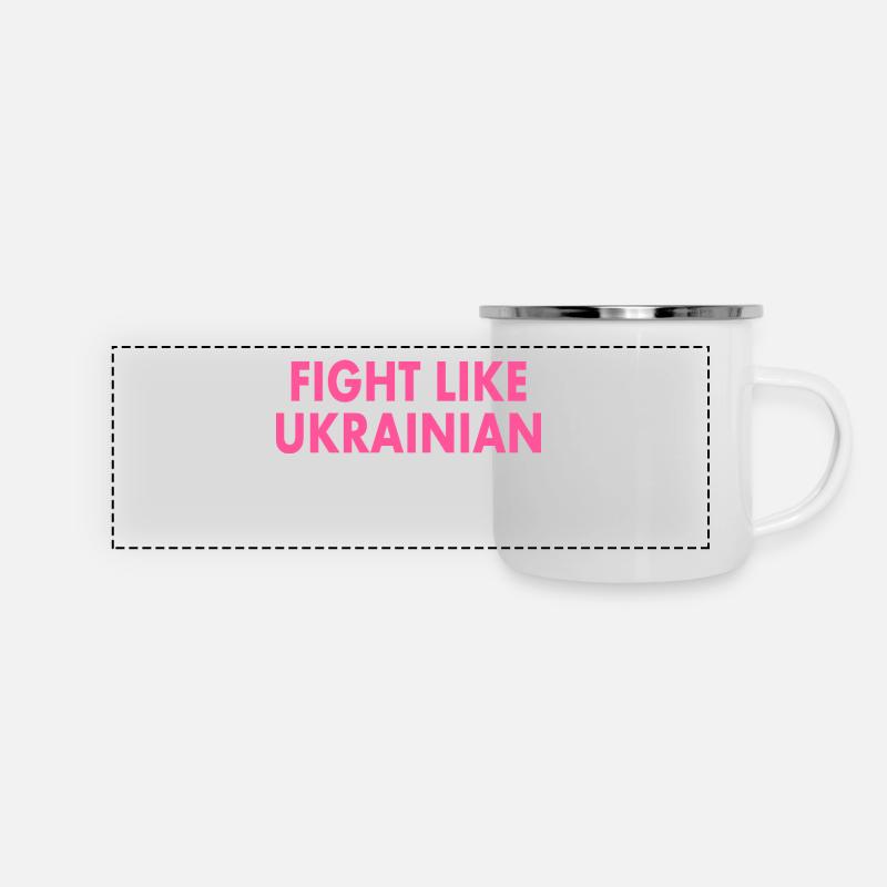 Fight like ukrainian - Panorama Emaille-Tasse - Weiß