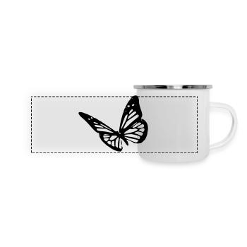 butterfly - Panorama Emaille-Tasse - Weiß - Vorne