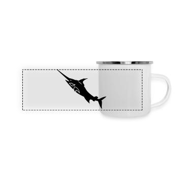 Schwertfisch / swordfish (1c) - Panorama Emaille-Tasse - Weiß - Vorne