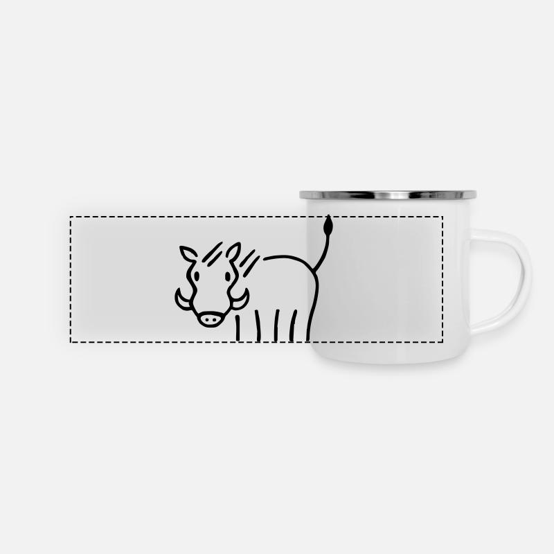 Warthog - Mug panoramique émaillé - blanc