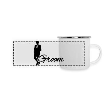 Groom - Panorama Emaille-Tasse - Weiß - Vorne